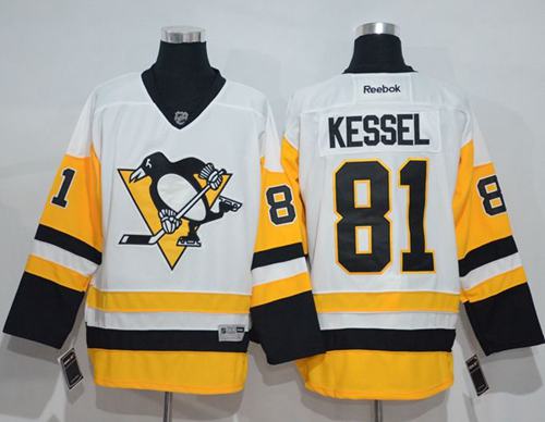 Penguins #81 Phil Kessel White New Away Stitched NHL Jersey - Click Image to Close